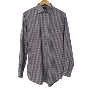 Neiman Marcus Blue Plaid Oxford Shirt